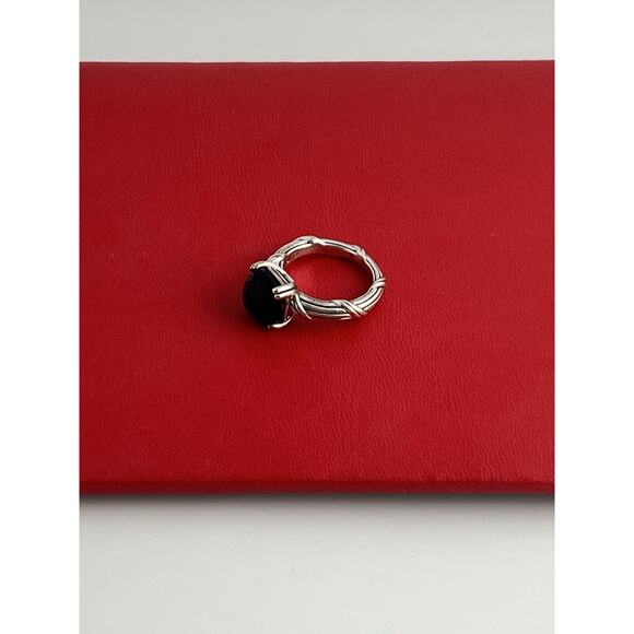 Peter Thomas Roth Onyx (4 ct) Sterling Silver Ring Sz 7 Luxury Designer Elegant - Picture 10 of 14